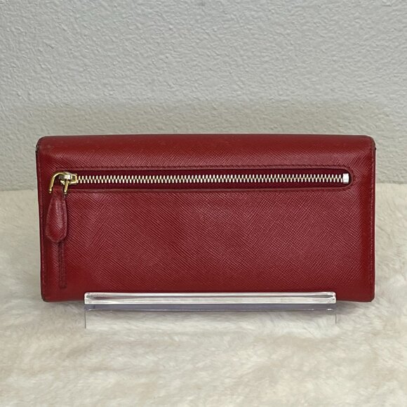 Pre-Loved Prada Red Saffiano Fiocco Bow Long Bifold Wallet - Picture 2 of 16